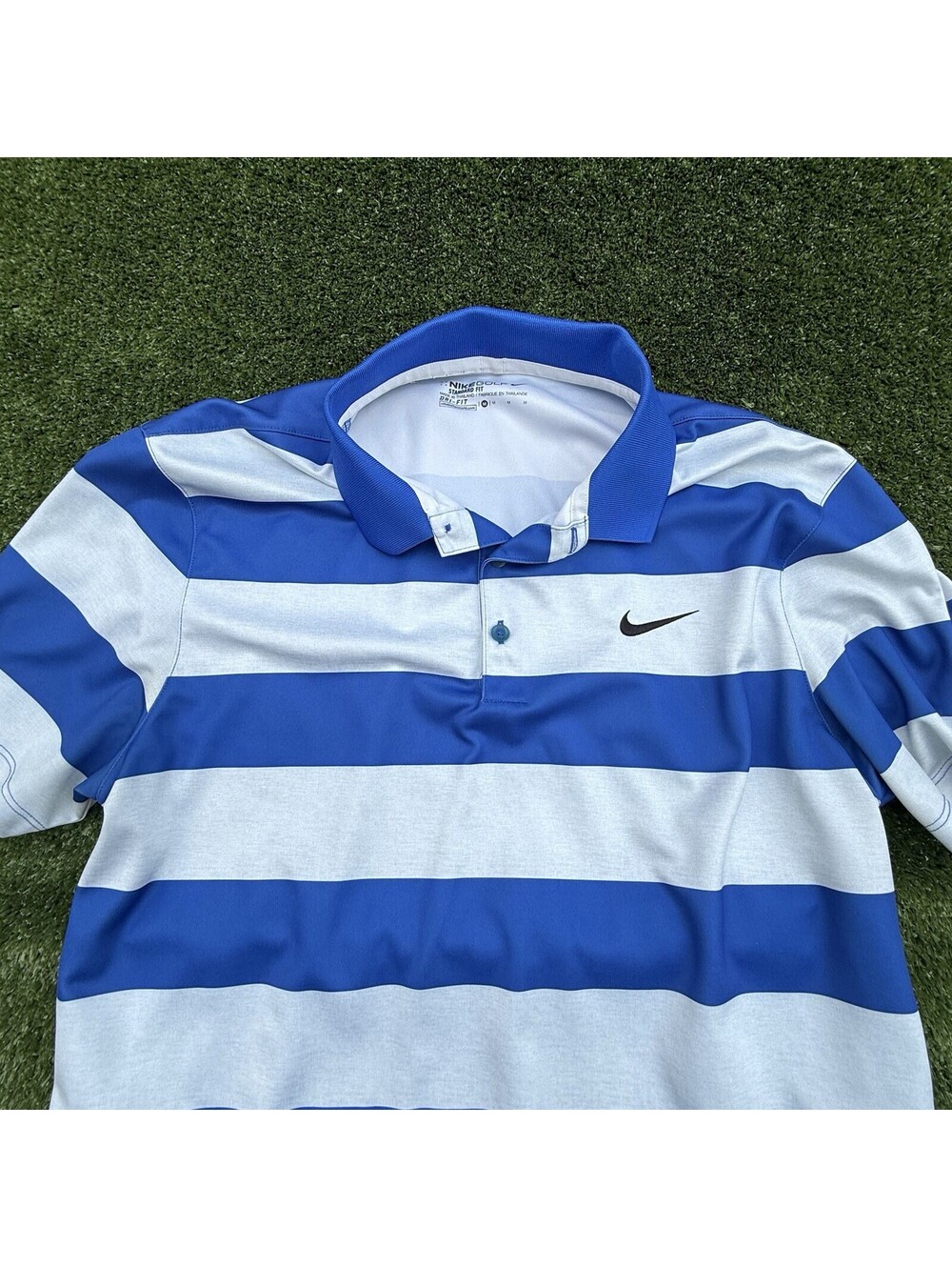 Nike Golf Kentucky Wildcats Polo Mens M Dri-FIT Blue White Stripe UK NCAA